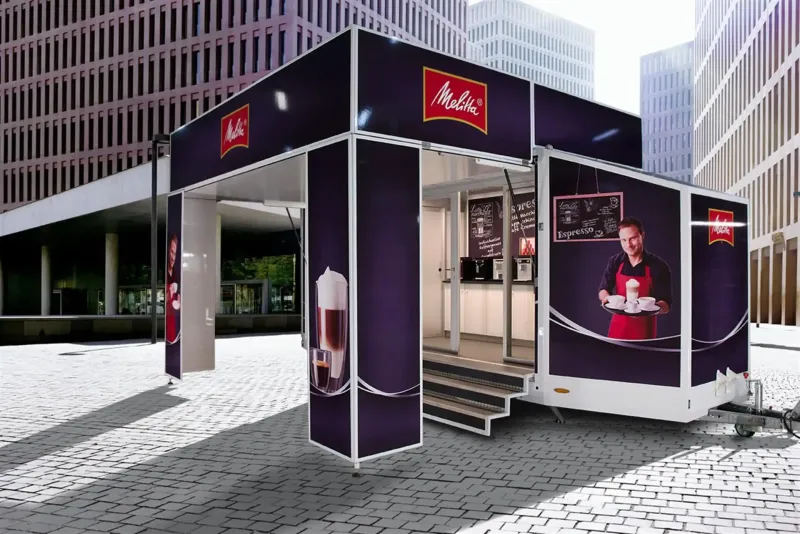 Melitta setzt weiter auf MOST, Neuer Messe- und Präsentationsanhänger im Einsatz