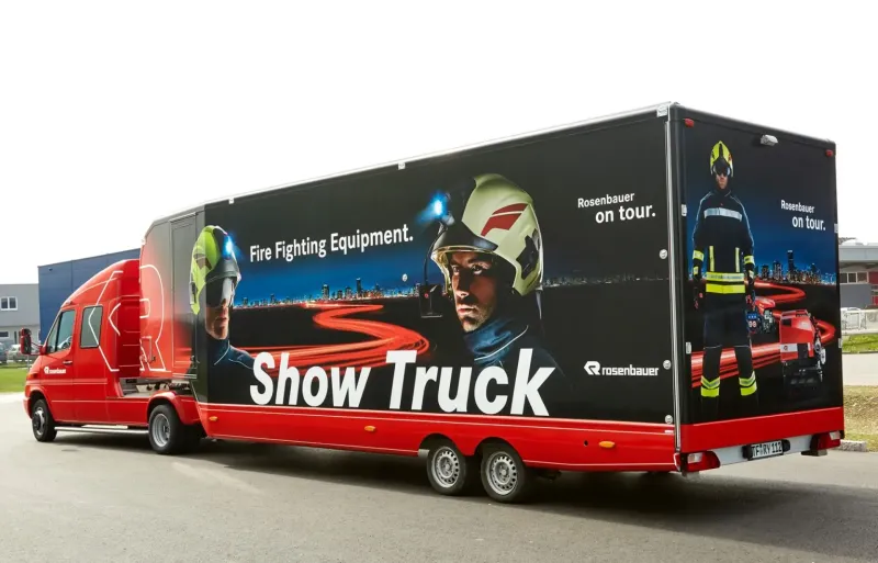 Der Rosenbauer Showtruck, Der Rosenbauer Showtruck bringt Schutzausrüstung direkt zum Kunden